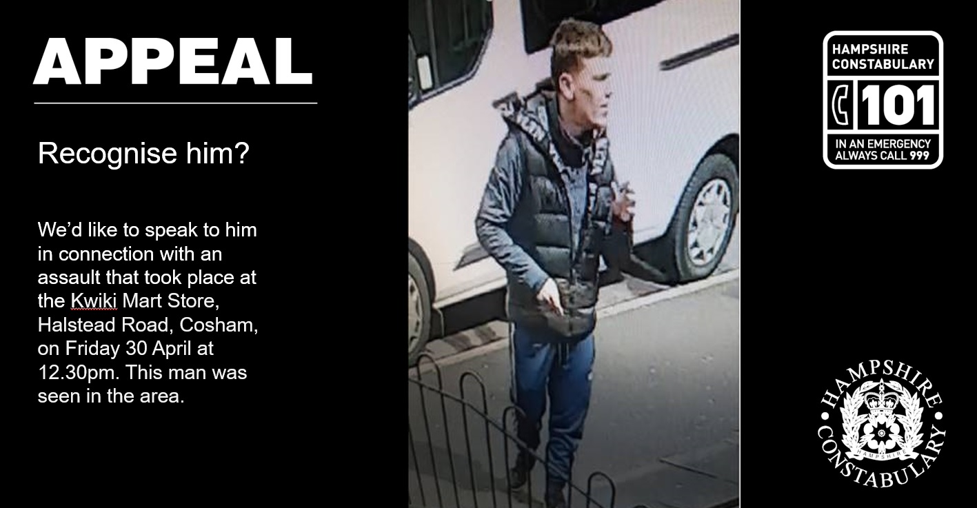 Appeal for information following assault in Cosham
