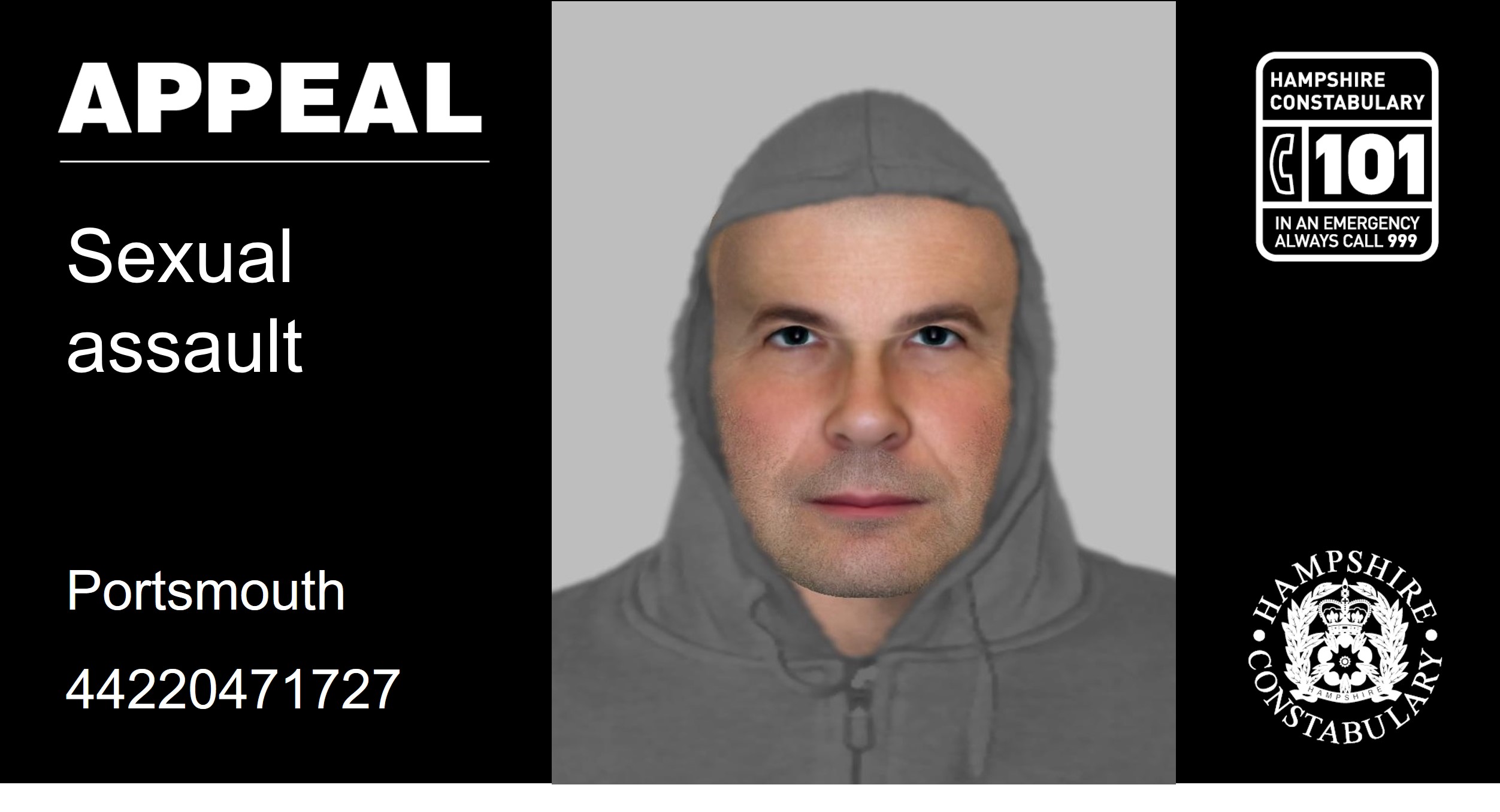 E-fit released as part of sexual assault investigation in Portsmouth