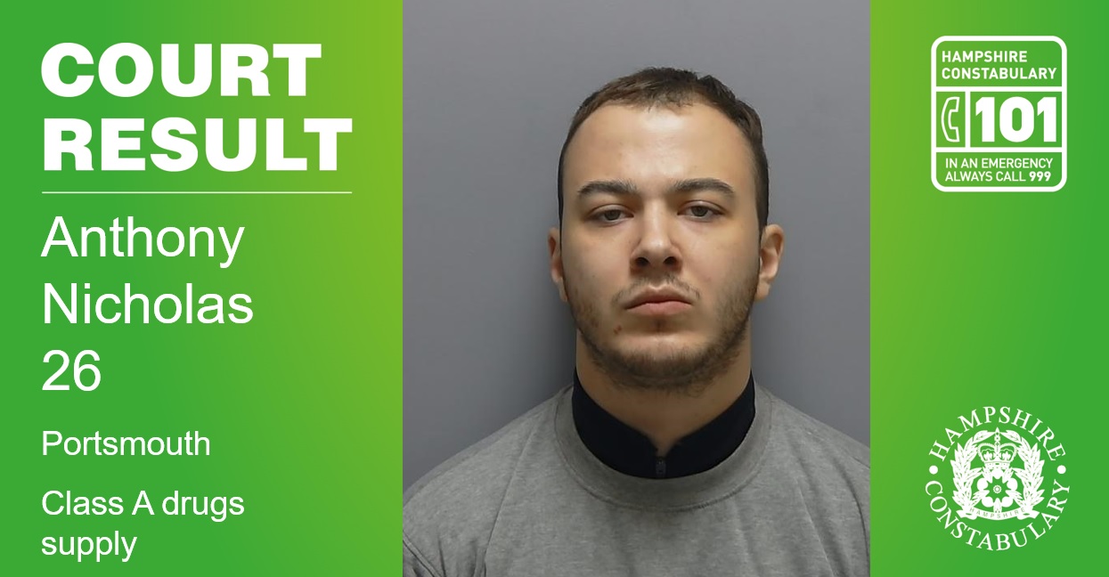 Southsea man sentenced for Class A drugs supply offences in Portsmouth