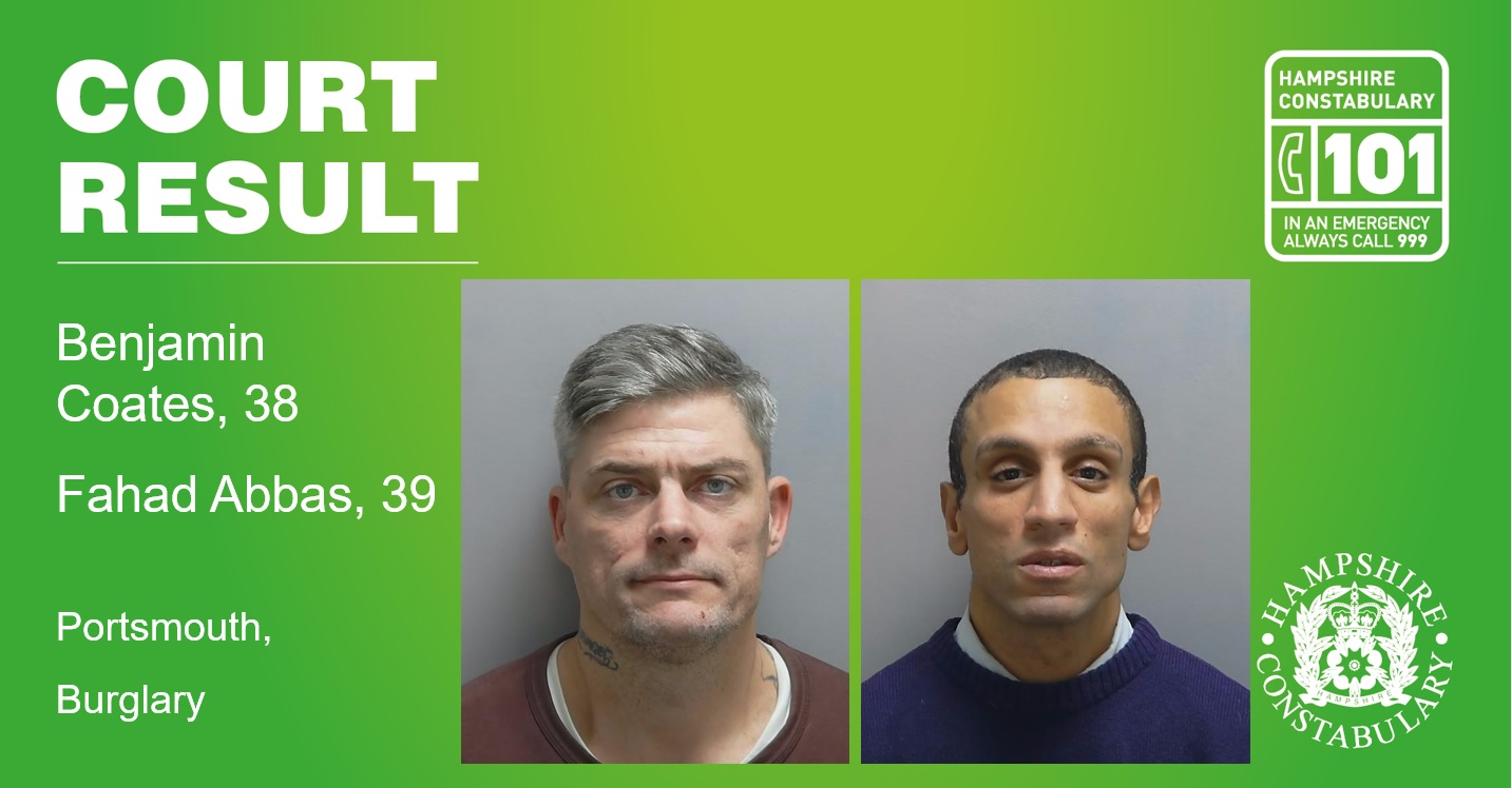 Two men sentenced following house burglary in Portsmouth