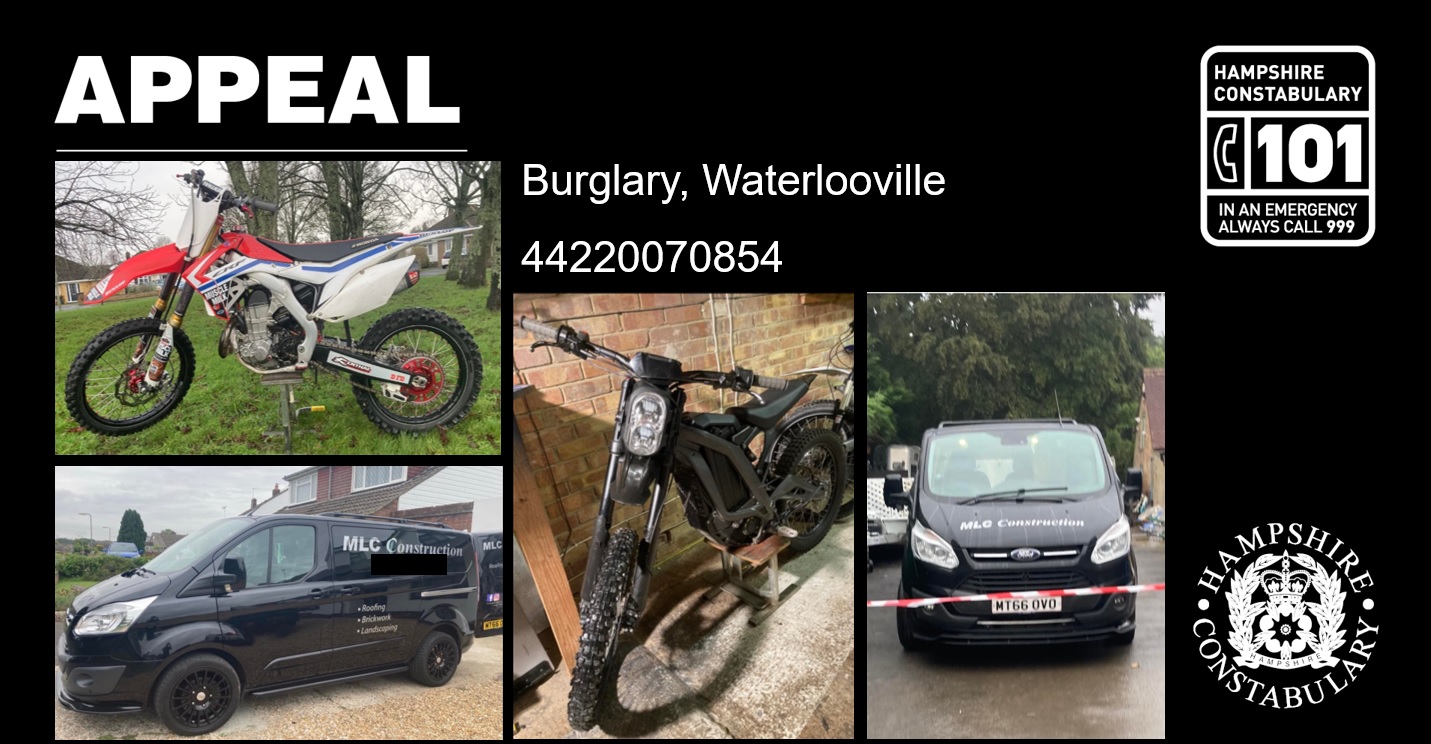 Police appeal for information following burglary in Waterlooville