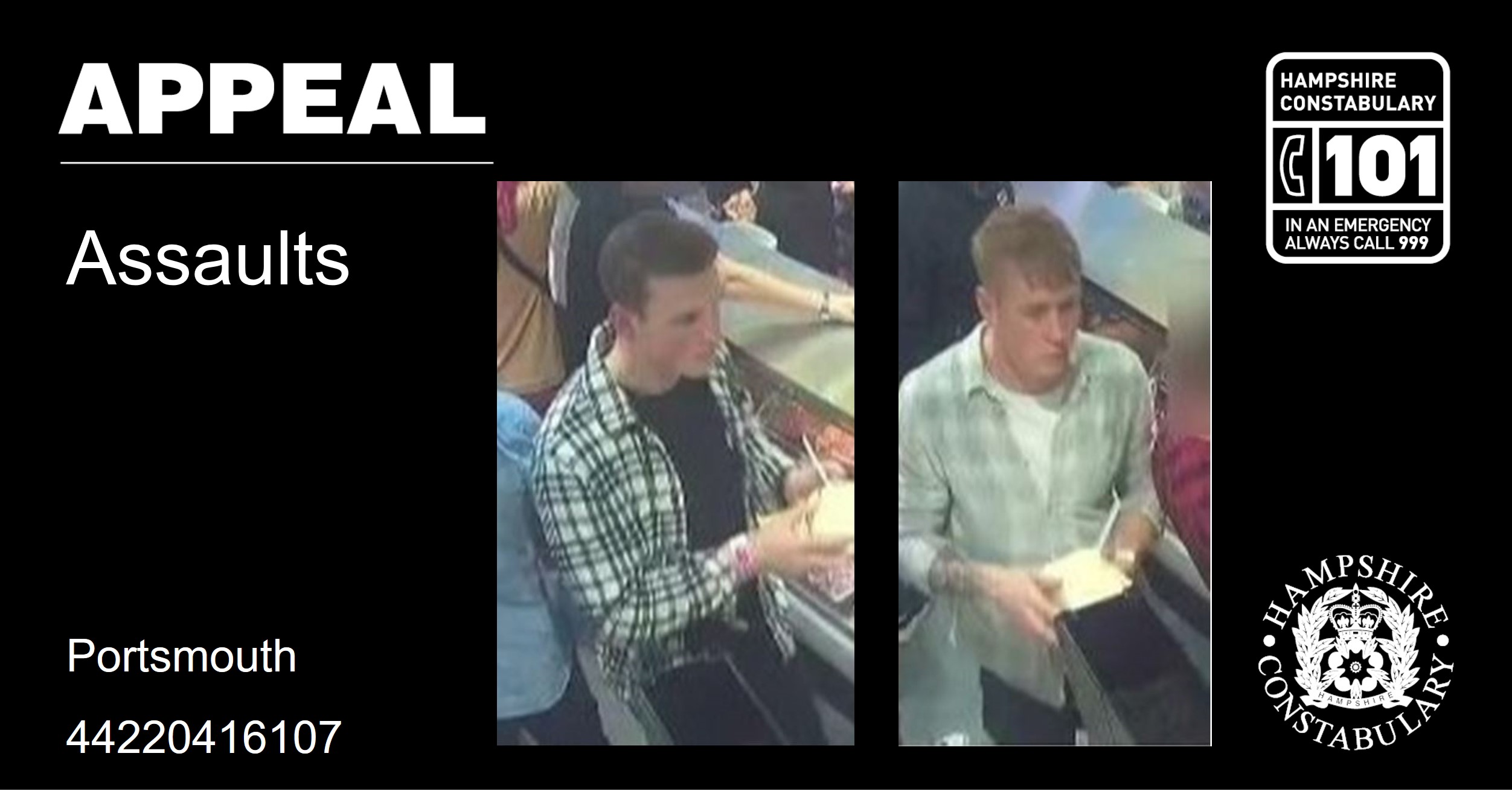 CCTV images released as officers investigate Portsmouth assaults