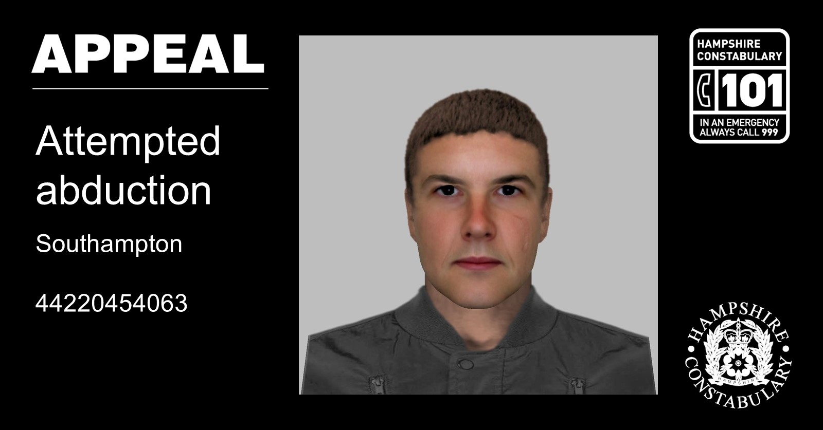 Officers release e-fit image in Southampton attempted abduction investigation