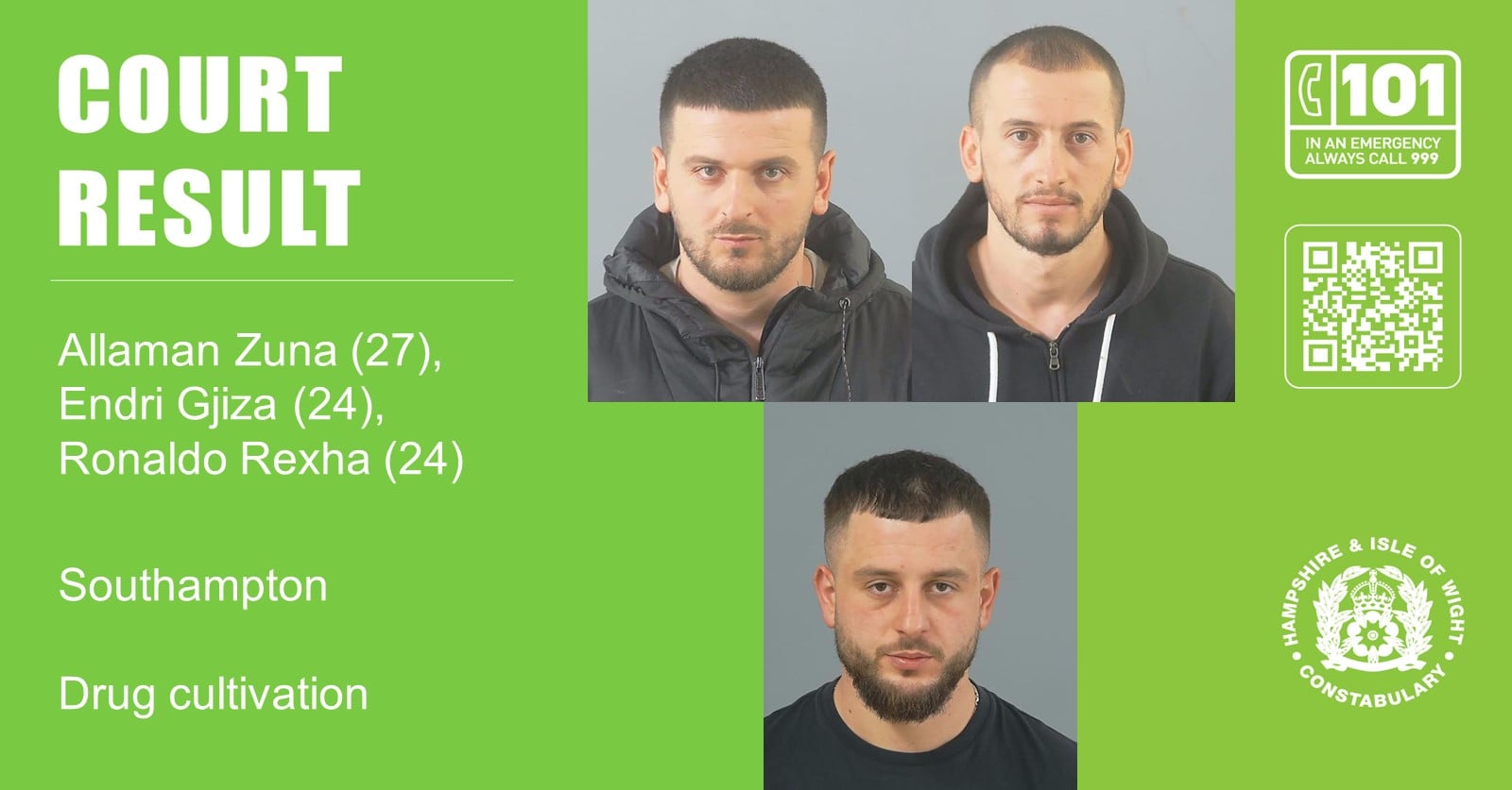 Three men jailed after cannabis seized from Southampton factory