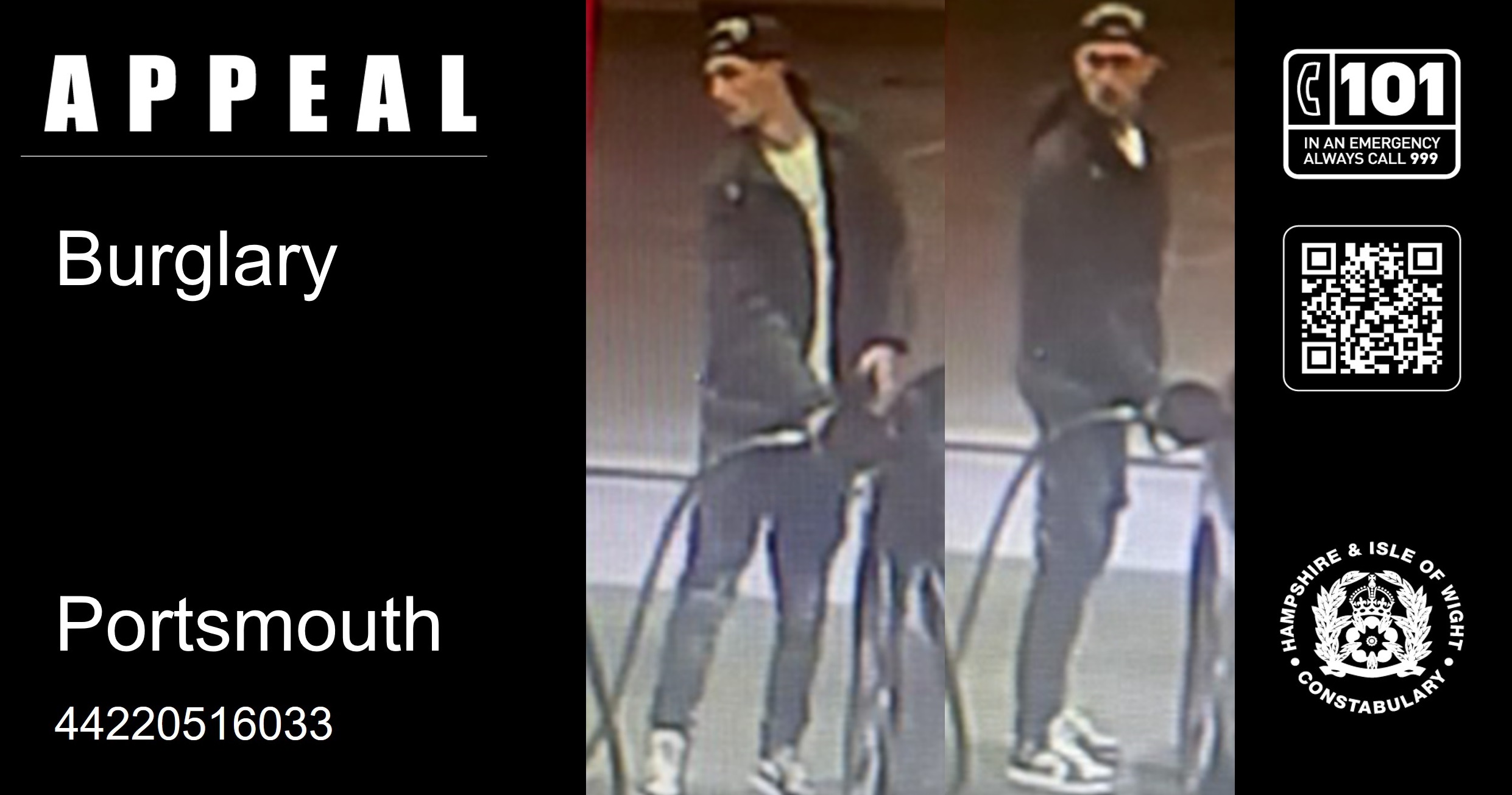 Appeal for information following burglary in Portsmouth