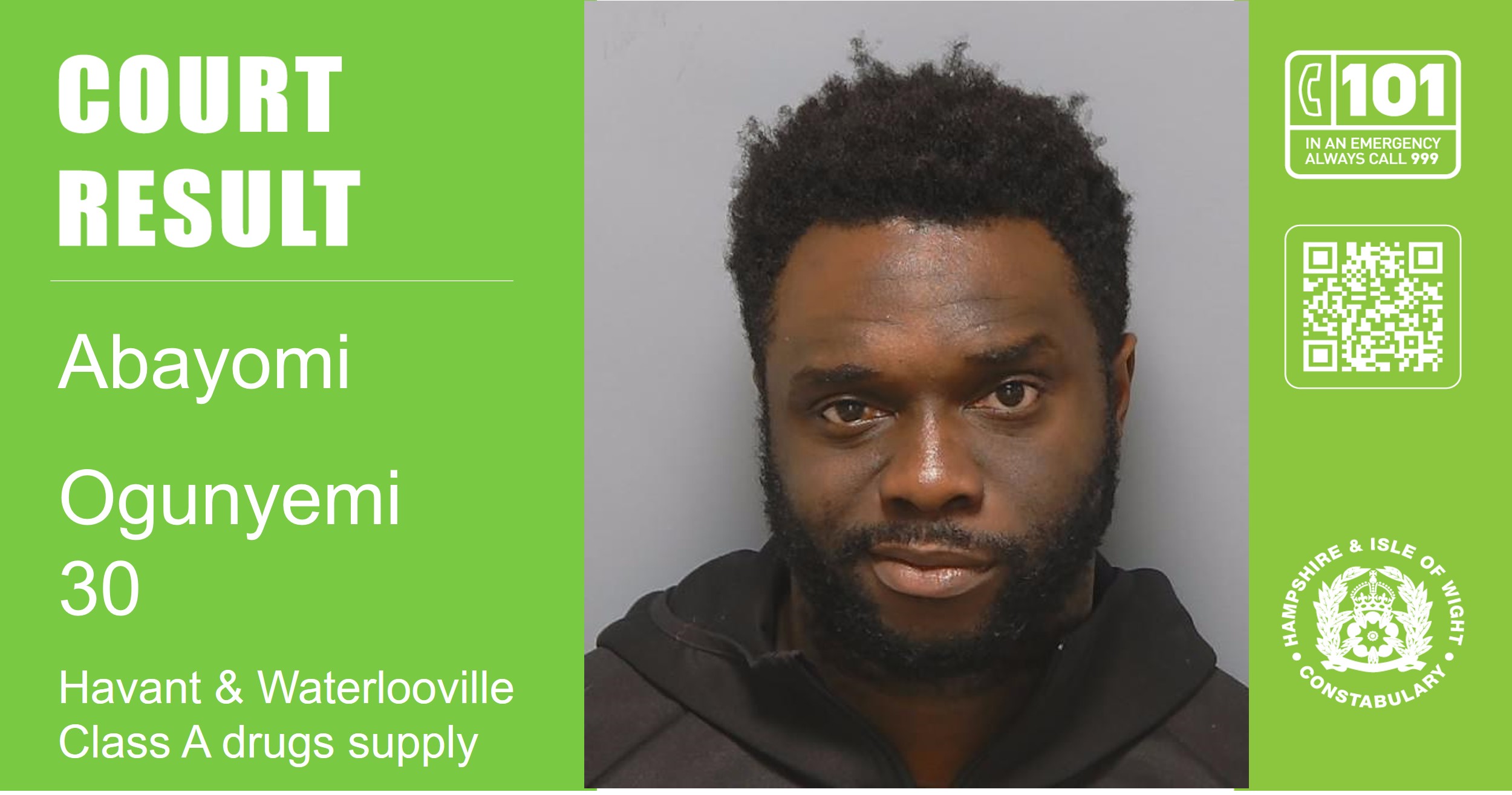 Bordon man sentenced for Class A drugs supply in Havant and Waterlooville