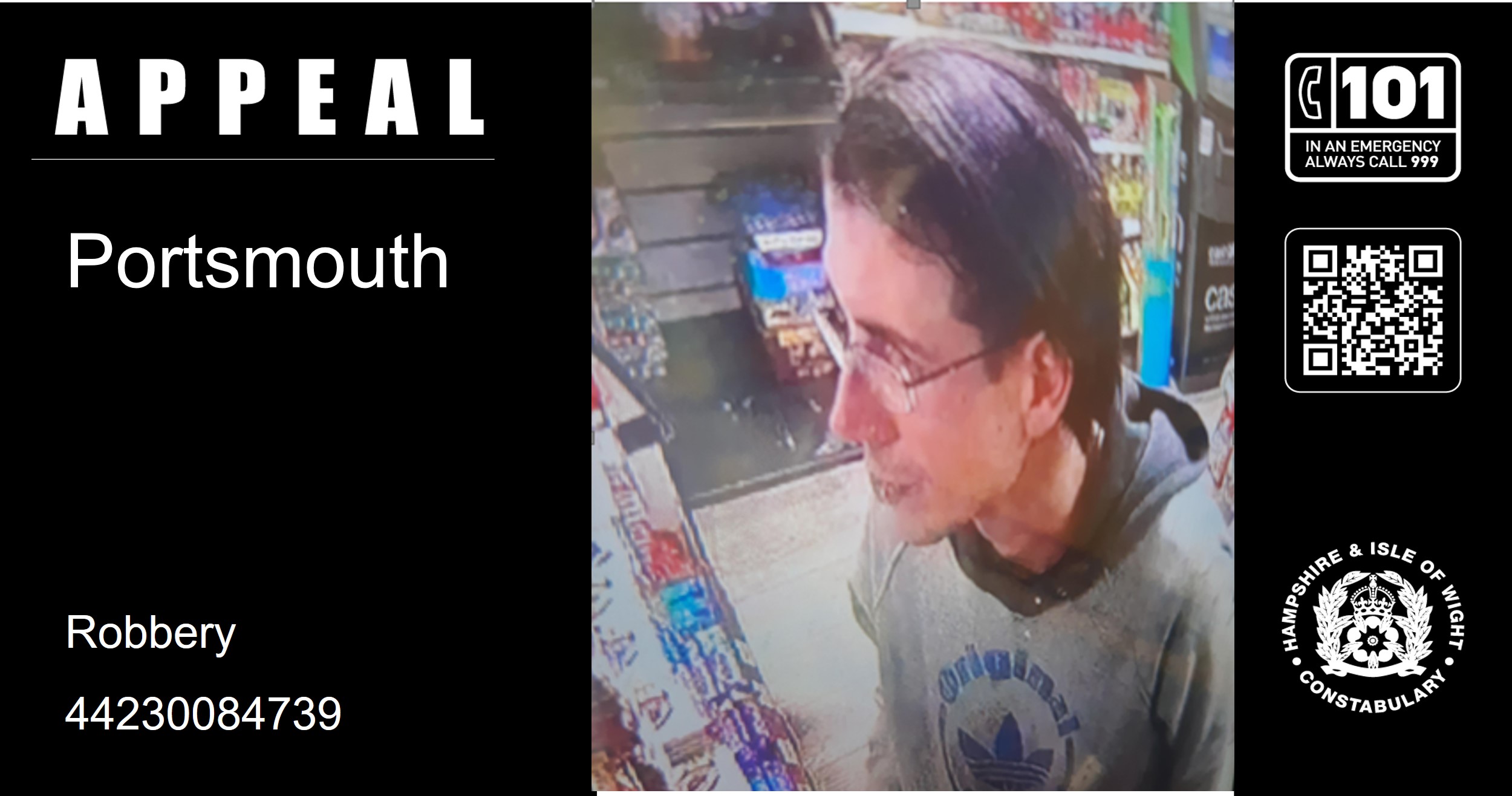 Appeal for information following robbery in Portsmouth