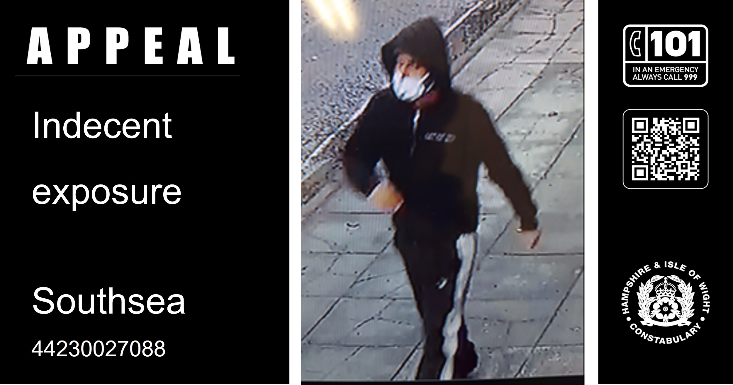 Appeal for information following indecent exposure in Southsea