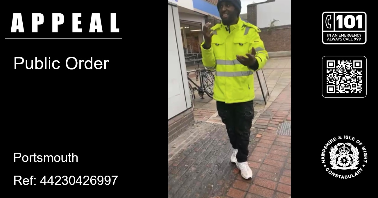 Appeal for information following public order incident in Portsmouth