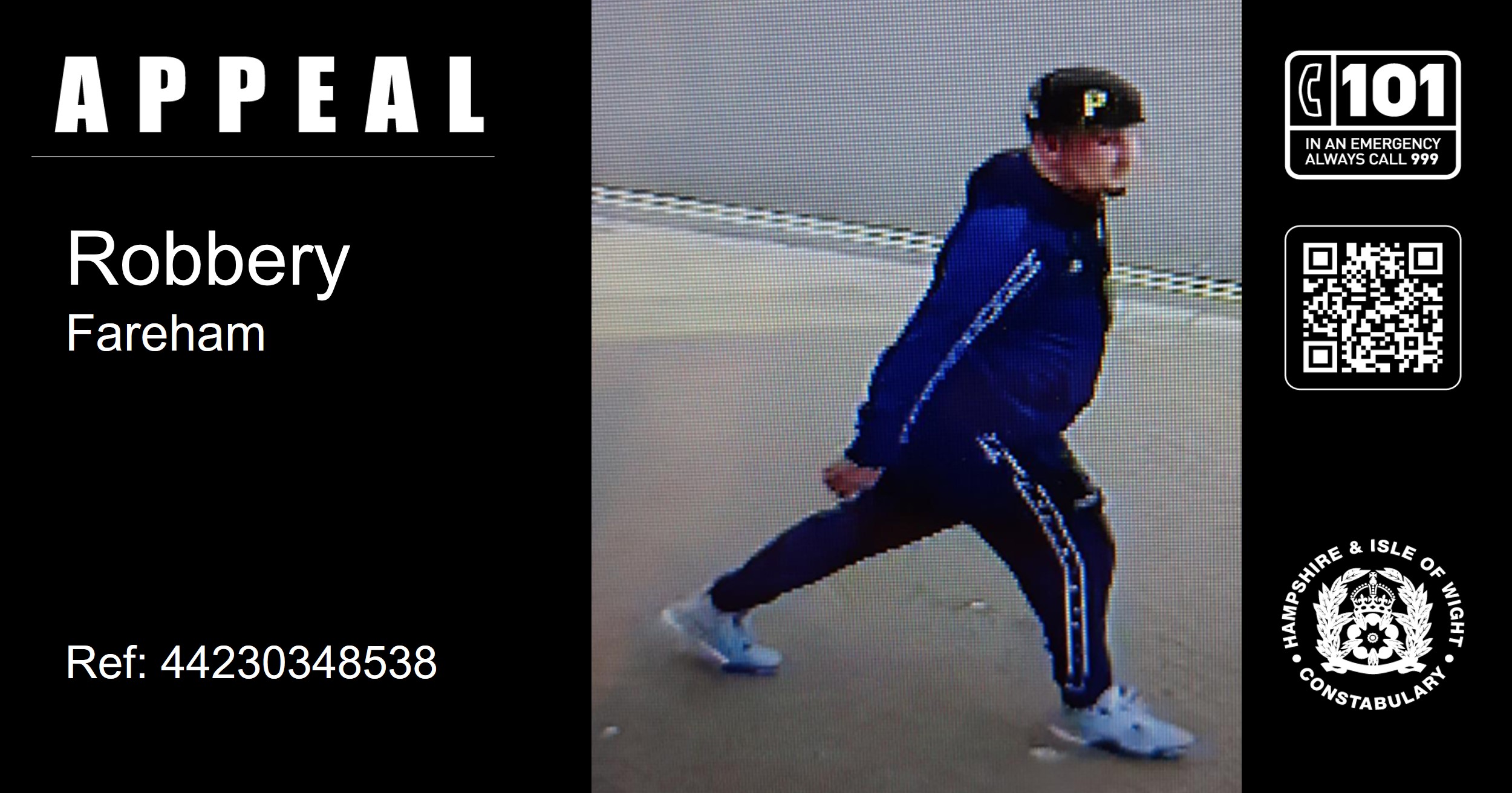 Appeal for information following robbery in Fareham