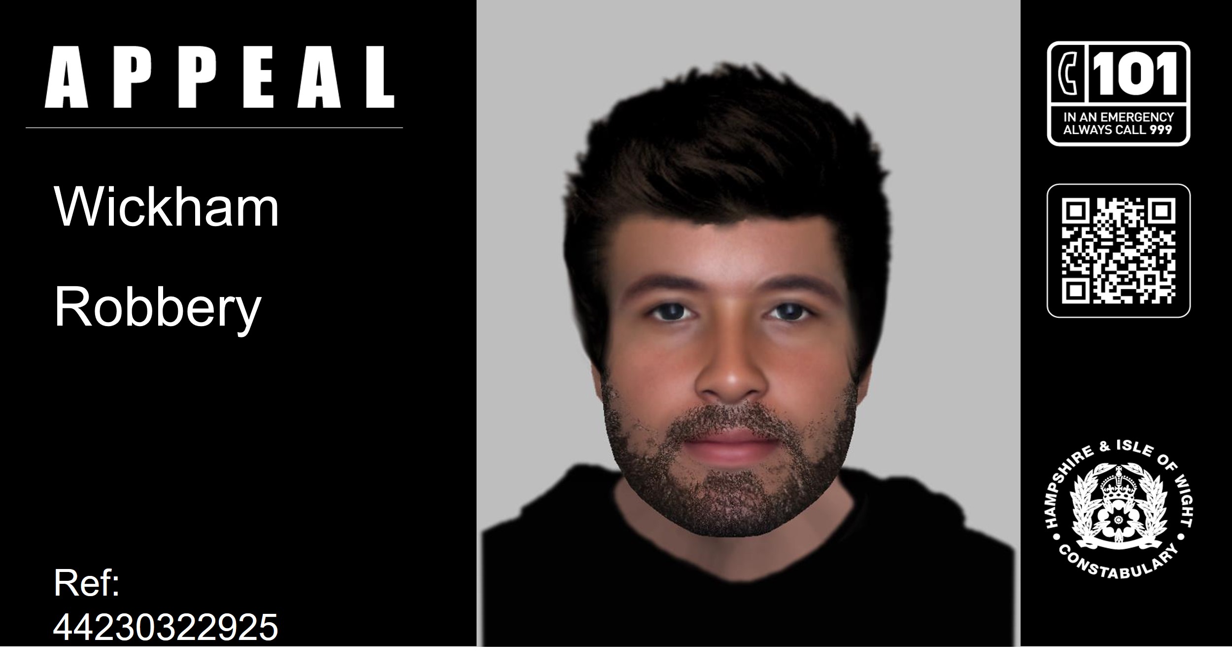 E-fit image released following robbery in Wickham