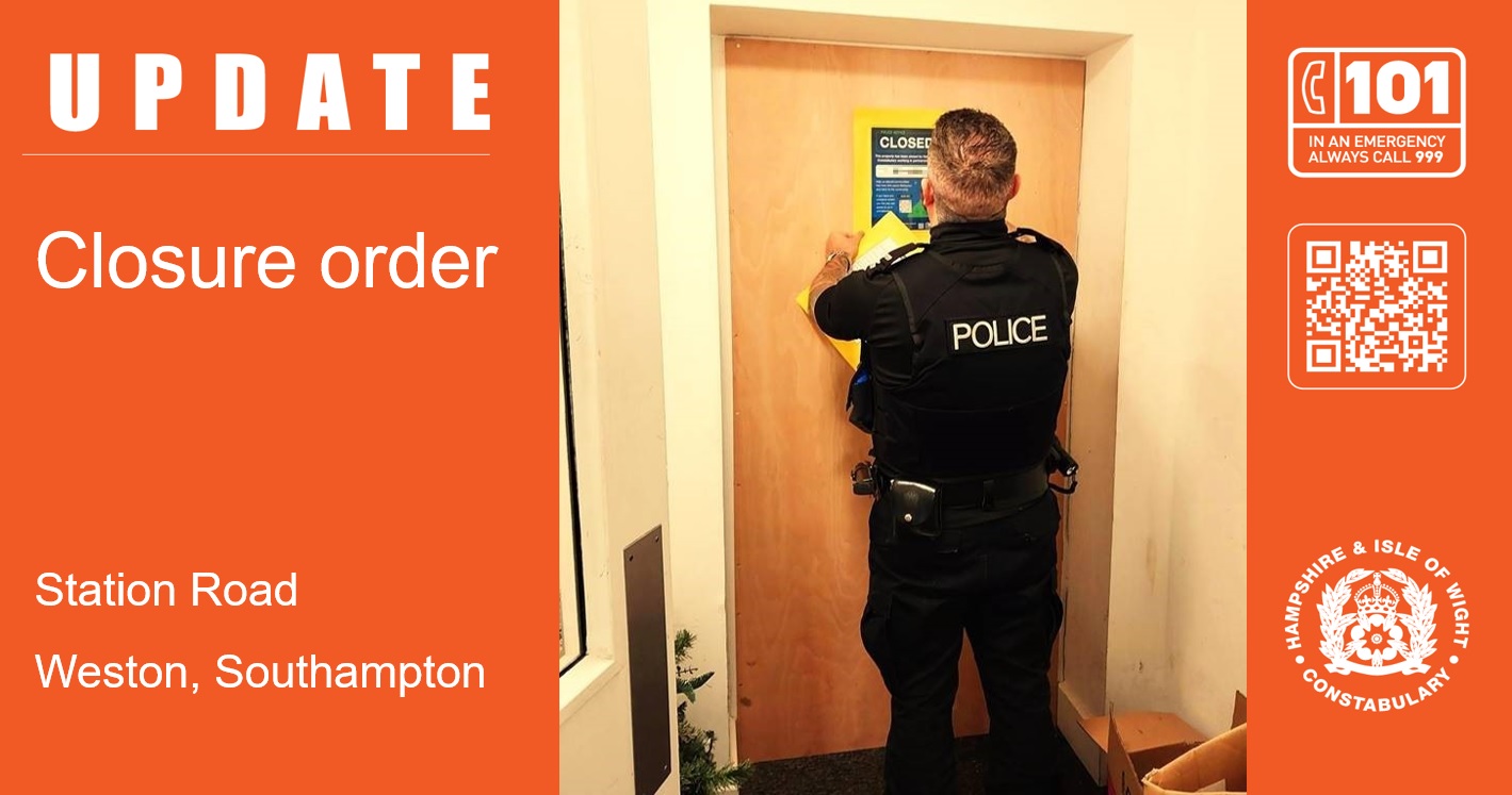 Closure order served at Southampton property following ASB and drug use
