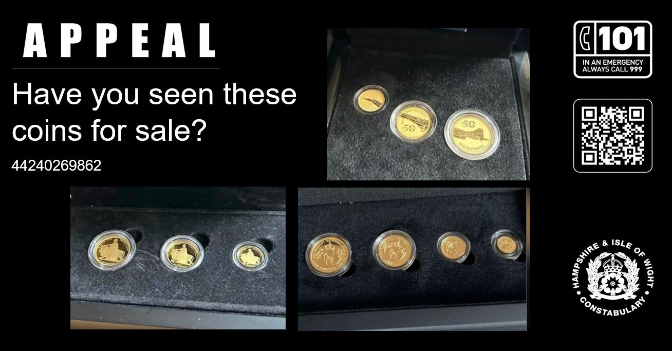 Appeal after valuable coins stolen in Portsmouth