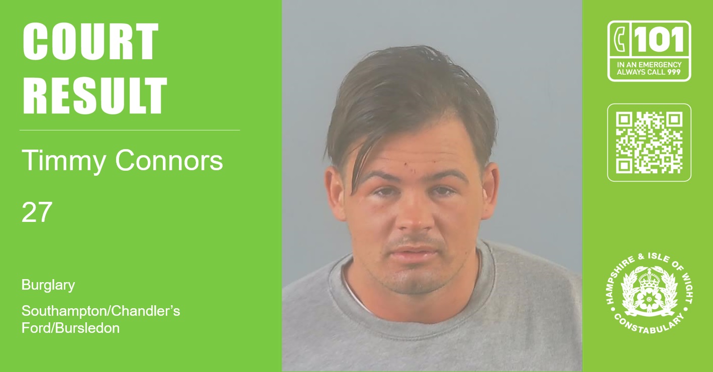 London man sentenced in connection with Hampshire burglary series