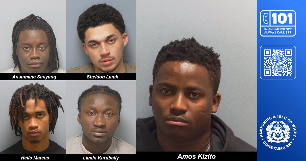 Five people sentenced to a combined total of more than 21 years in prison for their involvement in county lines drug dealing in Portsmouth