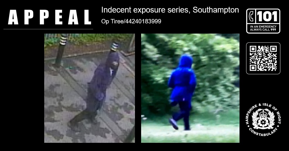 CCTV imagery released in Southampton indecent exposure series investigation