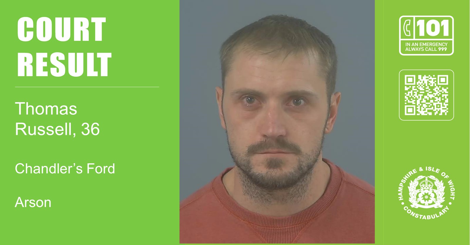 Thomas Russell, 36, of Goodacres Drive, was sentenced at Southampton Crown Court.