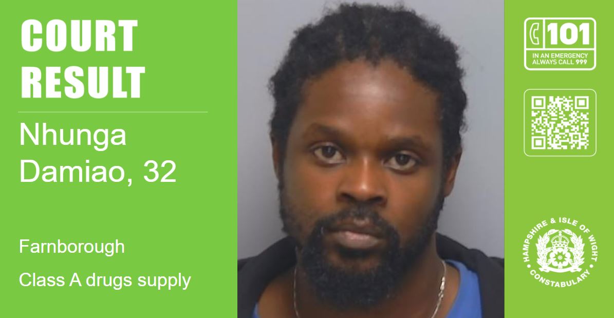 Man, 32, jailed for drugs supply offences in Farnborough 