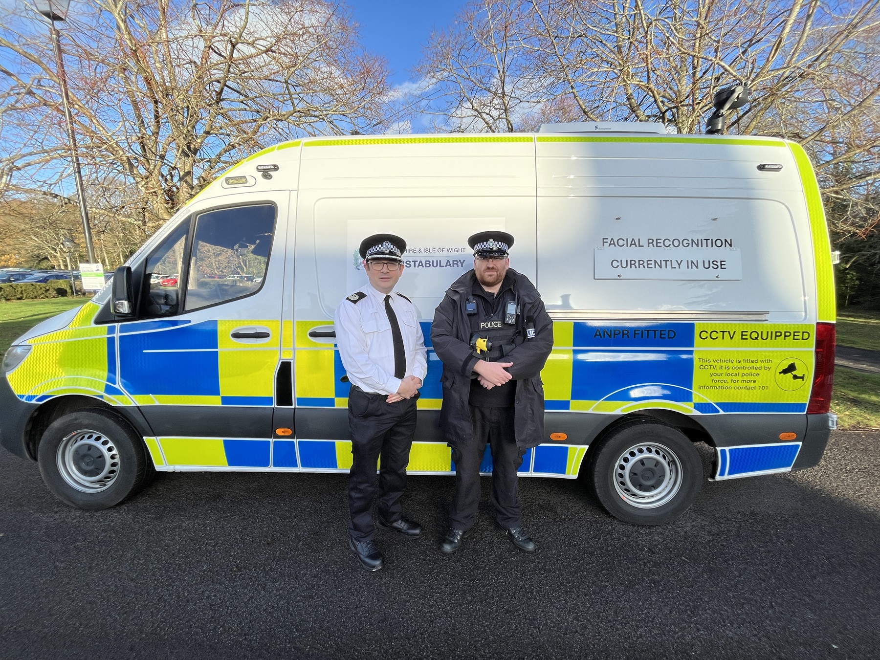 ACC France and PC Luke Bainbridge with live facial recognition van
