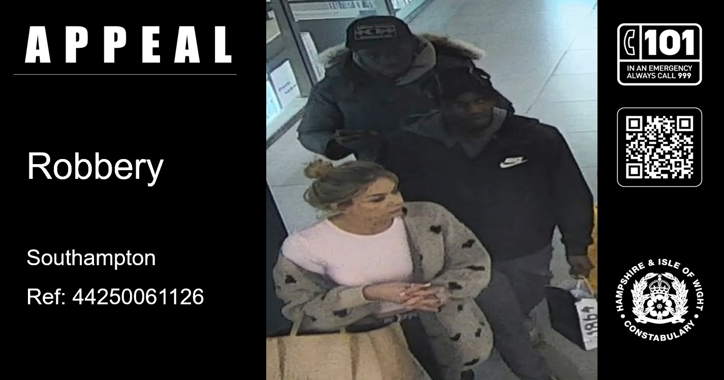 Appeal for information following robbery in Southampton