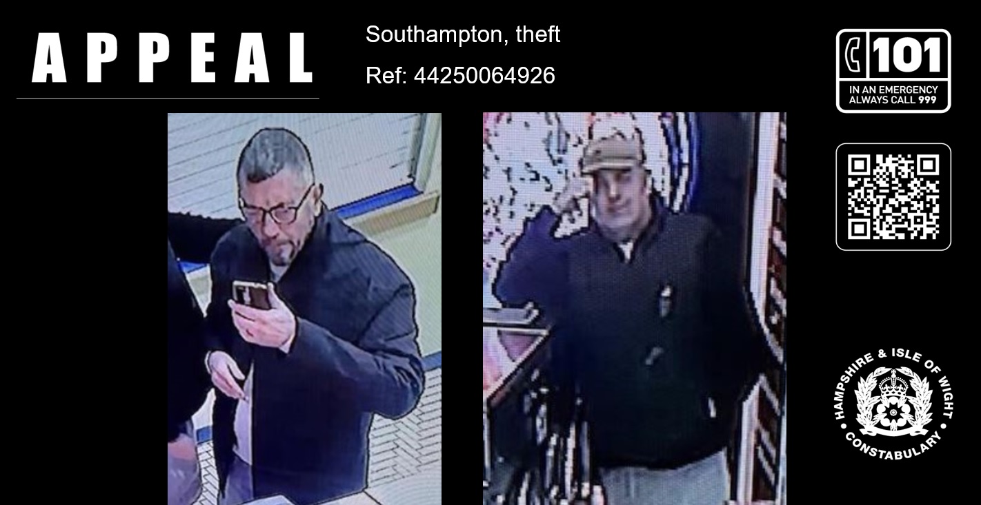 CCTV imagery released in Southampton theft investigation