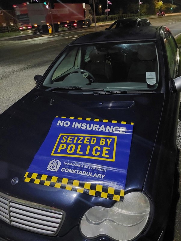 An image of a car that was seized by police during this operation