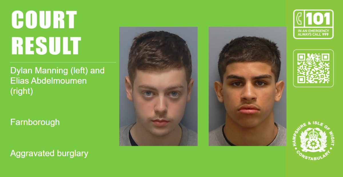 Two men jailed following aggravated burglary in Farnborough
