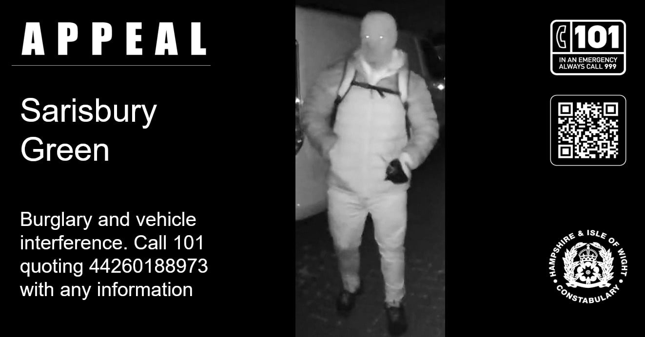 Police investigate burglary and vehicle interference in Sarisbury Green