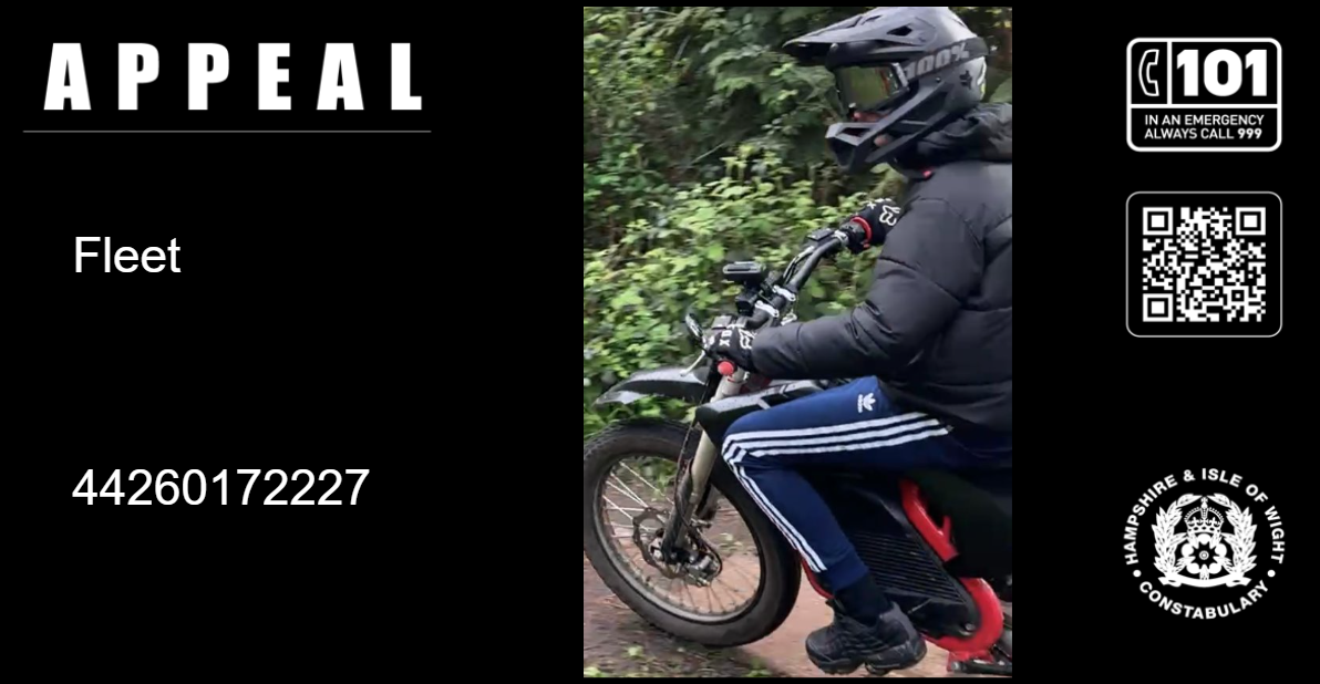 Witness appeal following reports of dangerous motorbike riding in Fleet 