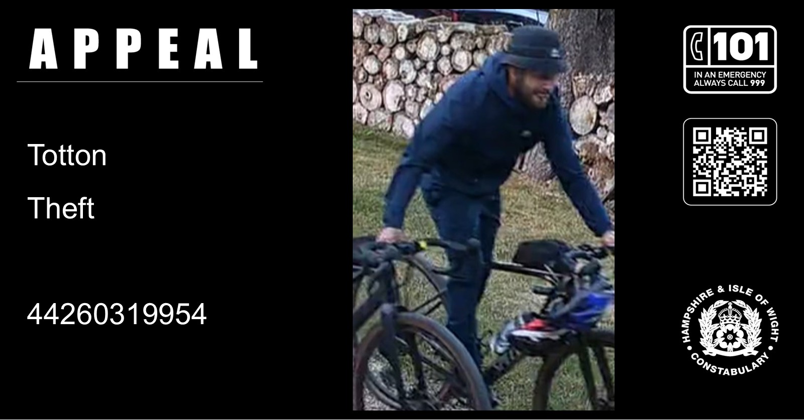 We would like to speak to this man in connection with a reported theft of two locked Specialized Diverge bicycles from outside The Pig, Beaulieu Road, Brockenhurst