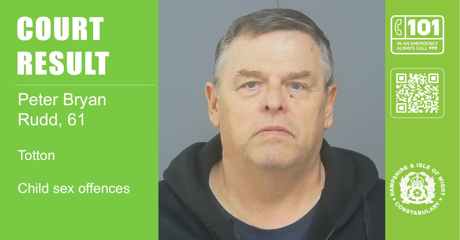 Peter Bryan Rudd, of Acacia Road, was sentenced at Southampton Crown Court on Thursday (16 July)