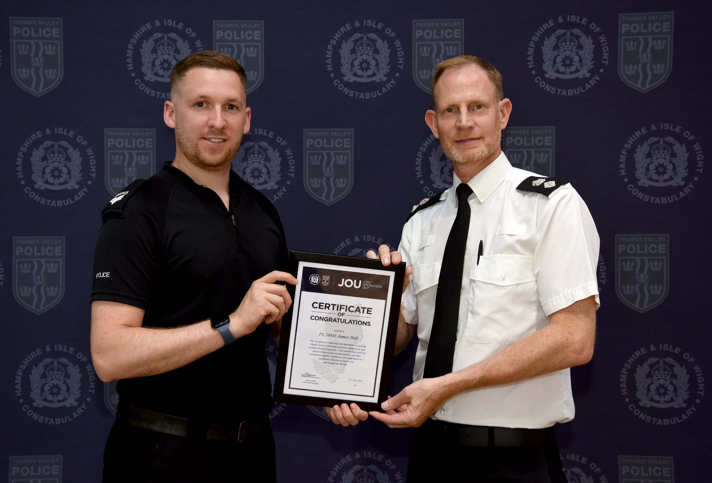 Officer awarded for crackdown on illegal car meets