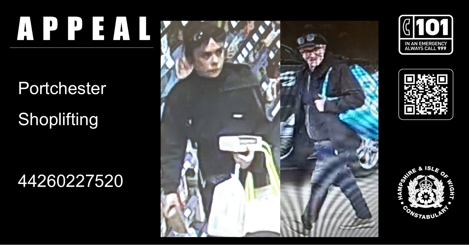 We would like to speak to this man and woman in connection with a reported shoplifting from the BP garage on West Street, Portchester