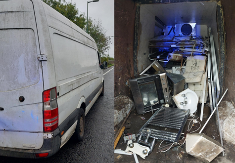 Officers respond to report of theft in progress and seize van in Fleet