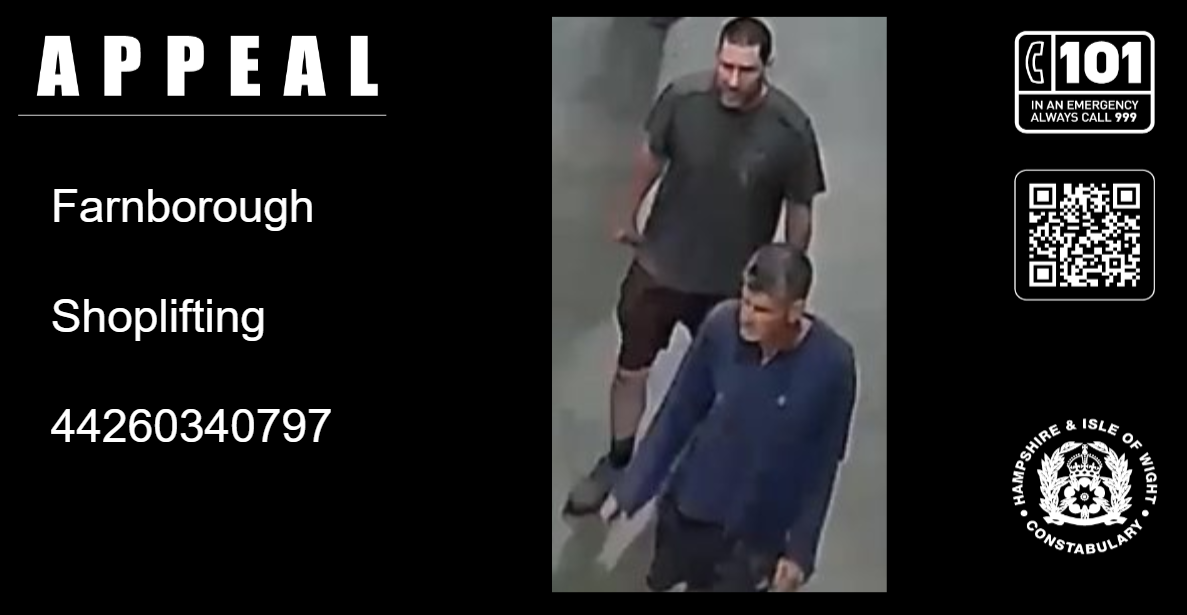Image released as part of Farnborough shoplifting investigation