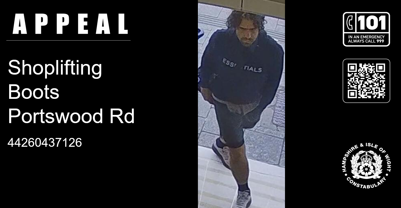 CCTV appeal following shoplifting in Southampton