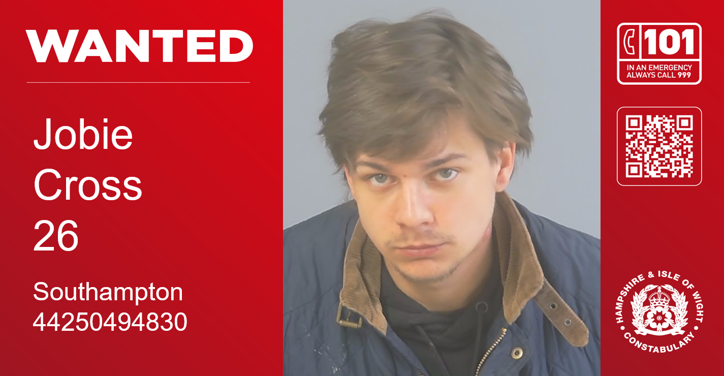 WANTED: Jobie Cross, 26, from Southampton