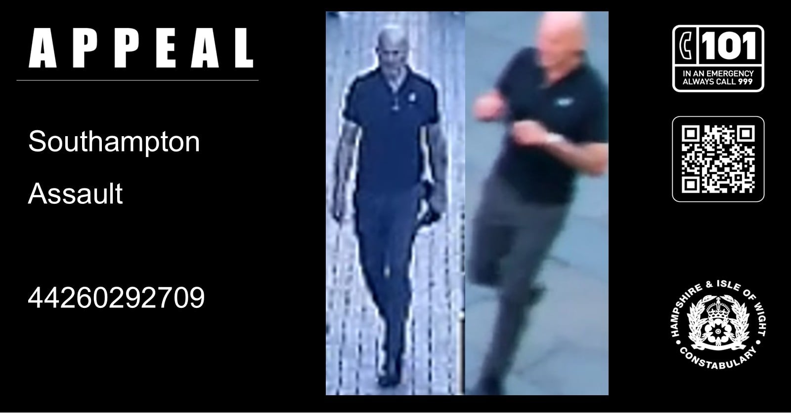 We would like to speak to this man in connection with a reported assault at a Summer Sessions event in Guildhall Square, Southampton