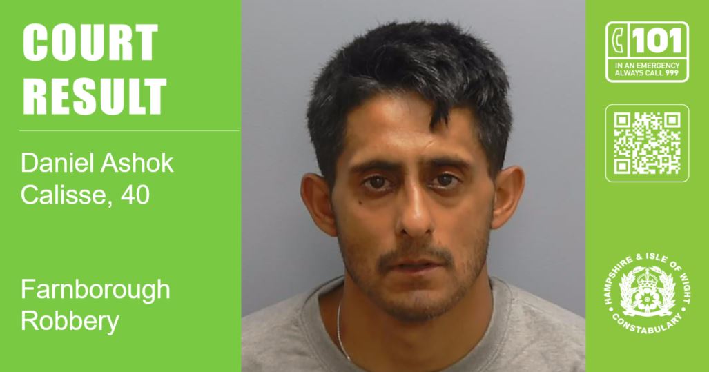 Man, 40, jailed for four years after robbery at Farnborough betting shop 
